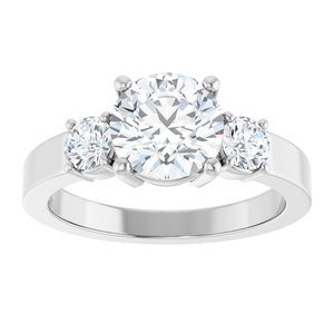 14K White Gold 7.4 mm Round Ring Mounting – image 5