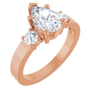 10K Rose Gold 9x6 mm Pear Ring Mounting
