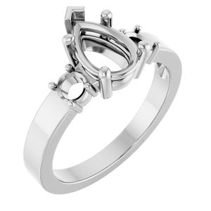 Continuum Sterling Silver 9x6 mm Pear Ring Mounting – image 2