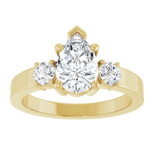 10K Yellow Gold 9x6 mm Pear Ring Mounting – image 5