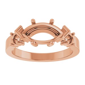 10K Rose Gold 12x6 mm Marquise Ring Mounting – image 6