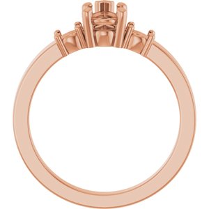 14K Rose Gold 7x4.5 mm Pear Ring Mounting – image 4