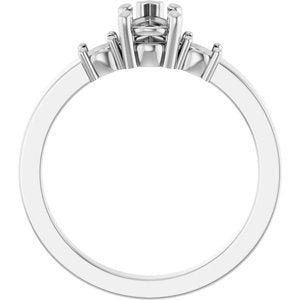 10K White Gold 7x4.5 mm Pear Ring Mounting – image 4