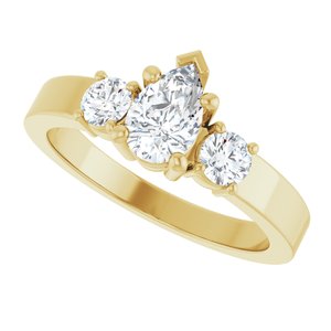 18K Yellow Gold 7x4.5 mm Pear Ring Mounting – image 8