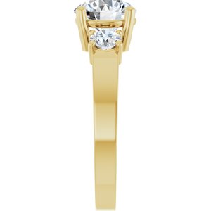 14K Yellow Gold 7.4 mm Round Ring Mounting – image 7