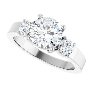 18K White Gold 7.4 mm Round Ring Mounting – image 8