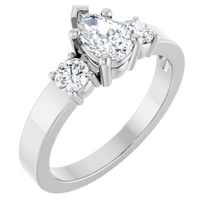Continuum Sterling Silver 7x4.5 mm Pear Ring Mounting