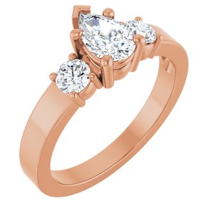 10K Rose Gold 7x4.5 mm Pear Ring Mounting