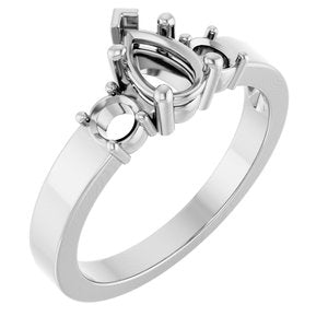 Platinum 7x4.5 mm Pear Ring Mounting – image 2