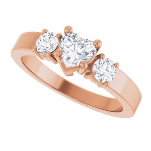 14K Rose Gold 5x5 mm Heart Ring Mounting – image 8