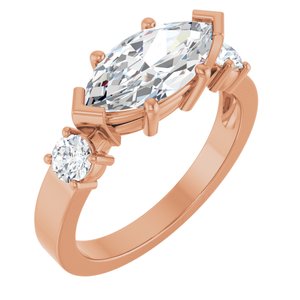 10K Rose Gold 12x6 mm Marquise Ring Mounting