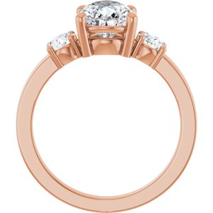 10K Rose Gold 10x7 mm Pear Ring Mounting – image 3