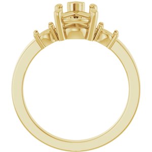 18K Yellow Gold 10x7 mm Pear Ring Mounting – image 4
