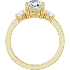 18K Yellow Gold 10x7 mm Pear Ring Mounting – image 3