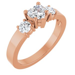 10K Rose Gold 5x5 mm Heart Ring Mounting