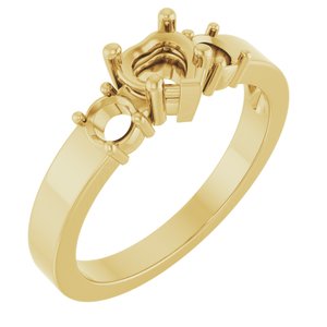 10K Yellow Gold 5x5 mm Heart Ring Mounting – image 2