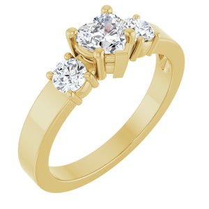 10K Yellow Gold 5x5 mm Heart Ring Mounting