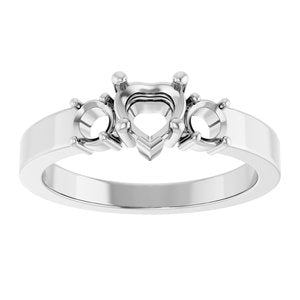 10K White Gold 5x5 mm Heart Ring Mounting – image 6