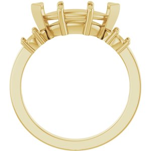 18K Yellow Gold 12x6 mm Marquise Ring Mounting – image 4