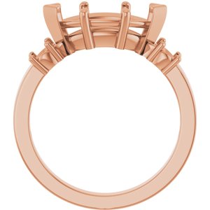 18K Rose Gold 12x6 mm Marquise Ring Mounting – image 4