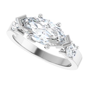 Sterling Silver 12x6 mm Marquise Ring Mounting – image 8
