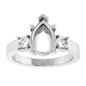 Platinum 10x7 mm Pear Ring Mounting – image 6