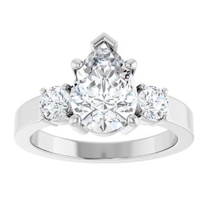 Sterling Silver 10x7 mm Pear Ring Mounting – image 5
