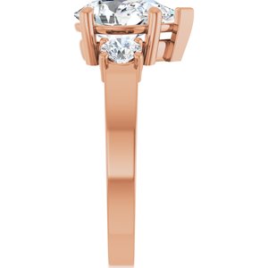 10K Rose Gold 10x7 mm Pear Ring Mounting – image 7