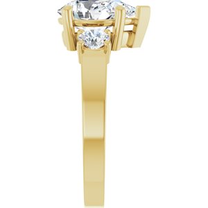 10K Yellow Gold 10x7 mm Pear Ring Mounting – image 7