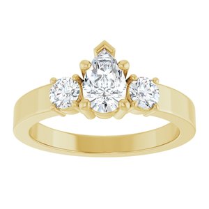 14K Yellow Gold 7x4.5 mm Pear Ring Mounting – image 5