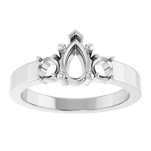 Sterling Silver 7x4.5 mm Pear Ring Mounting – image 6