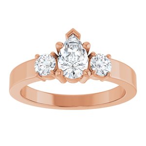 10K Rose Gold 7x4.5 mm Pear Ring Mounting – image 5