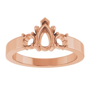 18K Rose Gold 7x4.5 mm Pear Ring Mounting – image 6