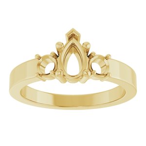 10K Yellow Gold 7x4.5 mm Pear Ring Mounting – image 6