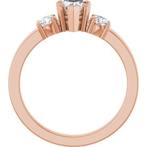 10K Rose Gold 5x5 mm Heart Ring Mounting – image 3