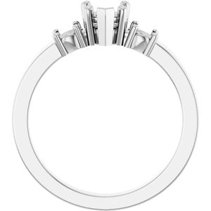 10K White Gold 5x5 mm Heart Ring Mounting – image 4