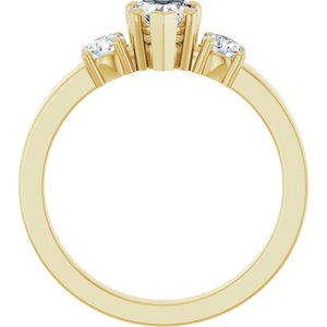 10K Yellow Gold 5x5 mm Heart Ring Mounting – image 3