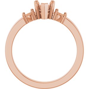 10K Rose Gold 5x5 mm Heart Ring Mounting – image 4