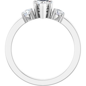 14K X1 White Gold 5x5 mm Heart Ring Mounting – image 3