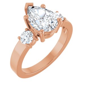 18K Rose Gold 10x7 mm Pear Ring Mounting