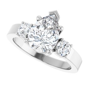 Platinum 10x7 mm Pear Ring Mounting – image 8