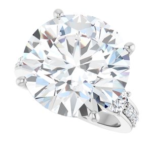 14K White Gold 15 mm Round Ring Mounting – image 8