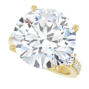 14K Yellow Gold 15 mm Round Ring Mounting – image 8