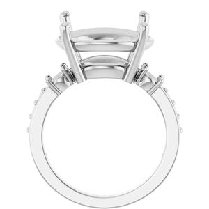 10K White Gold 15 mm Round Ring Mounting – image 4