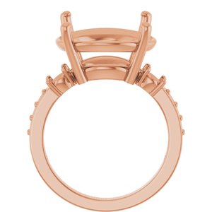 14K Rose Gold 15 mm Round Ring Mounting – image 4