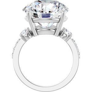 14K White Gold 15 mm Round Ring Mounting – image 3