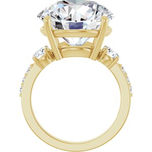 14K Yellow Gold 15 mm Round Ring Mounting – image 3
