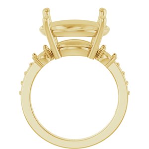 14K Yellow Gold 15 mm Round Ring Mounting – image 4