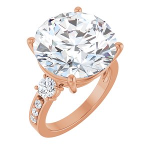 14K Rose Gold 15 mm Round Ring Mounting