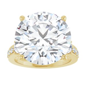 14K Yellow Gold 15 mm Round Ring Mounting – image 5